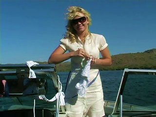 Alison Angel Kneads Her  On A Yacht